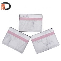 2020 PU leather ATM card wallet business card holder with marble pattern full printing