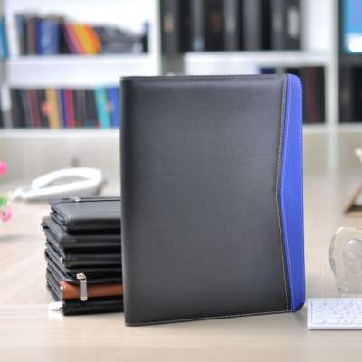 2018 New Style Custom Multifunctional A4 Pu Leather Portfolio removable clipboard folder