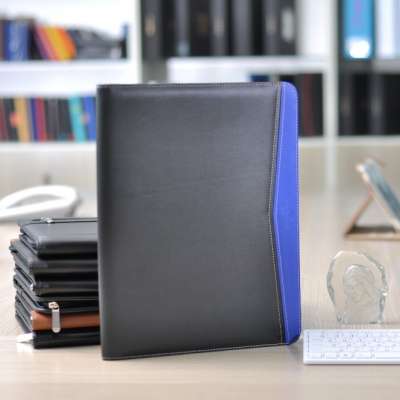 hot selling 2018 amazon top quality PU leather padfolio with power bank